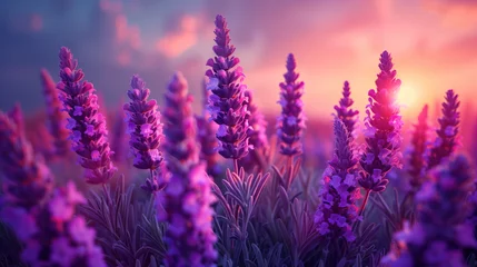 Kussenhoes Lavender meadow wallpaper © Rain Bow