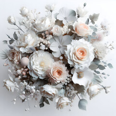 wedding bouquet on white Background