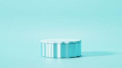 Minimalist Aqua Blue Podium – Modern Product Display Mockup