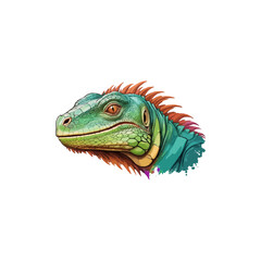 Fototapeta premium Iguana mascot logo design vector with modern illustration concept style for badge, emblem and t shirt printing. Green iguana illustration. American Iguana vector Logo