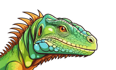 Iguana mascot logo design vector with modern illustration concept style for badge, emblem and t shirt printing. Green iguana illustration. American Iguana vector Logo