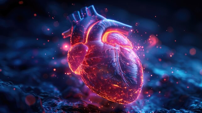 3d mockup of a heart shown in abstract animation