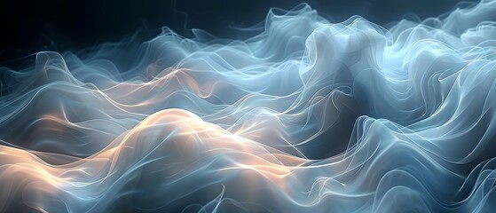 Ethereal smoke patterns with soft color transitions, creating a dreamy abstract background  - obrazy, fototapety, plakaty