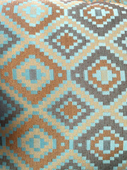 Geometric Mexican, Aztec or Mayan textile with diamond shapes; background, decor