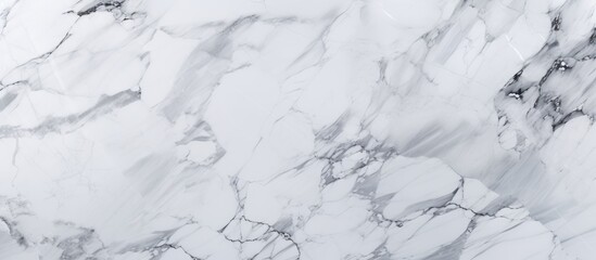 This close-up shot showcases the intricate details of a white marble texture, revealing the natural patterns and veins found in the surface.