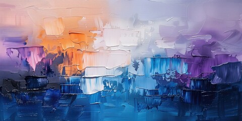 Abstract Blue Hues: Dance of Colors in Textured Art