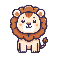 cartoon icon character cute lion