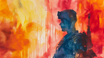 Spirit of the Brave: A Watercolor Journey through the Lives of Soldiers