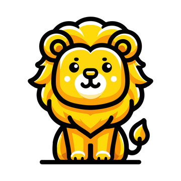 cartoon icon character cute lion