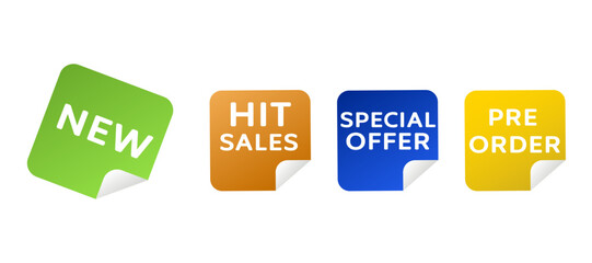 Set of sale tags. Isolated from the background.