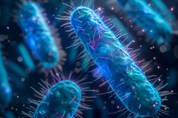 Foto op Plexiglas Digitally rendered image of gut bacteria or microbiome, close up © Madeleine Steinbach