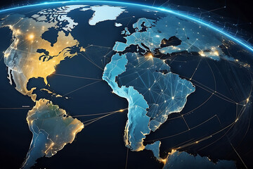 Concept of global network and connectivity ai generated