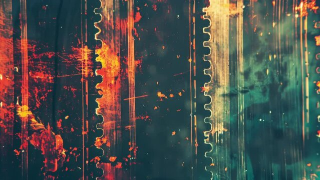 sequence of abstract 35mm cinema film strip patterns