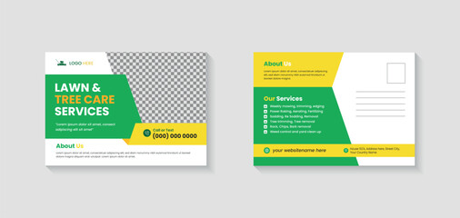 Creative postcard EDDM design template, every door direct mail Cleaning Service postcard, best Cleaning Service postcard template, cleaning lawn mowing garden postcard flyer layout