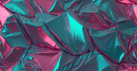 Futuristic digital fabric abstraction. Sci-fi backdrop with holographic foil. Modern pastel hues in an 80s style. Synthwave, vaporwave, retro futurism, webpunk fusion