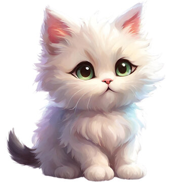 Cute Fluffy White Cat