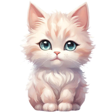 Cute Fluffy White Cat