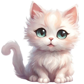 Cute Fluffy White Cat