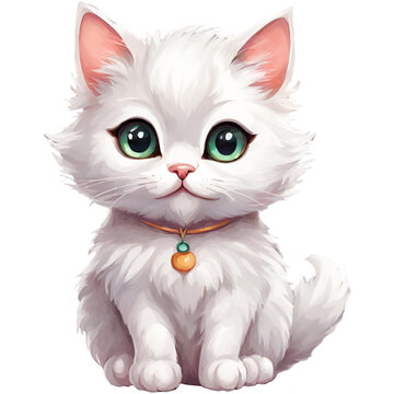 Cute Fluffy White Cat