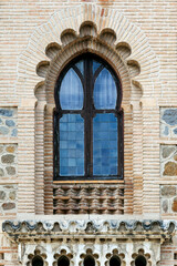 Ornate window in moorish style in Toledo railway station