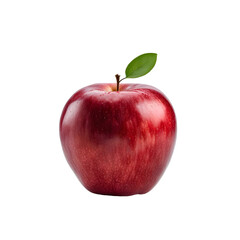 Red apple on transparent background.
