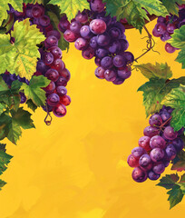 Fototapeta premium Background with bunch of grapes