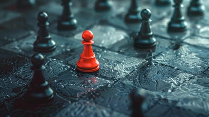 A red and black pieces chess