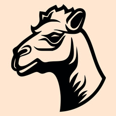 Black and White Camel Outline Silhouette Ornament Vector Art for Logo and Icon, Sketch, Tattoo, Clip Art
