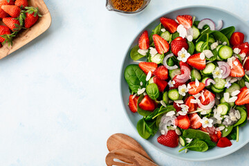 Strawberry Spinach Salad. top view