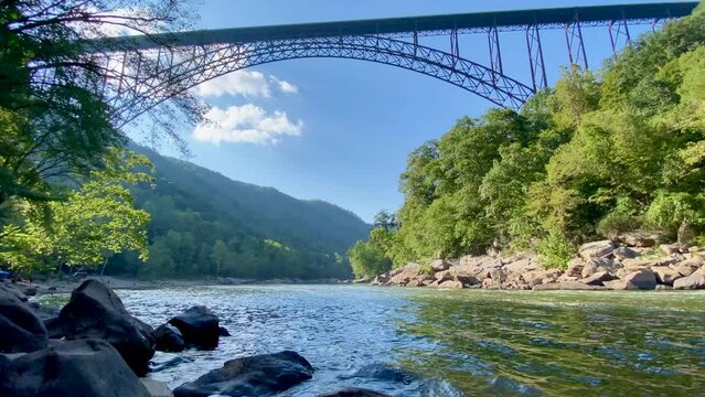 New River Gorge National Park and Preserve, West Virginia. New River Bridge as seen from Fayette Station. 