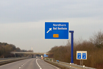Autobahn A30, E30, Ausfahrt Nordhorn/Bad Bentheim, Umleitung U15 Emden und U62 Amsterdam