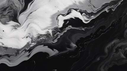 Abstract Black and White Marble Ink Texture

