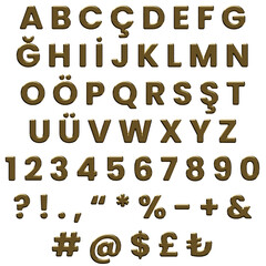 Gold Alphabet, Metallic letters and numbers, Golden Alphabet Atlas