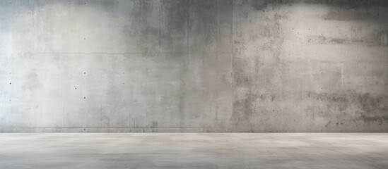 An empty room with a polished concrete floor and a concrete wall. The stark and industrial space is devoid of furniture or decoration, emphasizing the raw materials used in its construction.