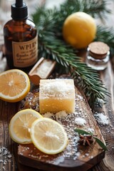 Fresh Lemons on Wooden Cutting Board. Generative AI