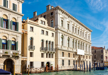 Fototapeta na wymiar Palazzo Grassi palace on Grand canal in Venice, Italy