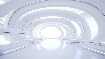 Abstract White Futuristic Background 8k