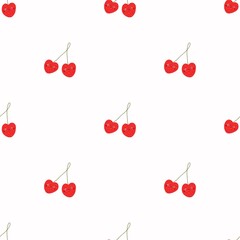 Seamless pattern with funny cherries