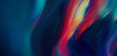 Vibrant light show: Abstract art from fiber optic network, highlighting tech beauty created with Generative AI technology