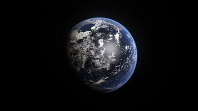 Rotating Earth In Space. 3D Render