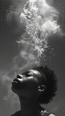 African American Portrait of smoke and love