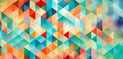 Vibrant geometric artwork featuring futuristic polygon patterns, ideal for cutting-edge design, created with Generative AI technology