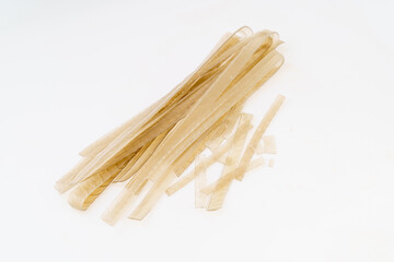 Various sweet potato vermicelli on monochrome background