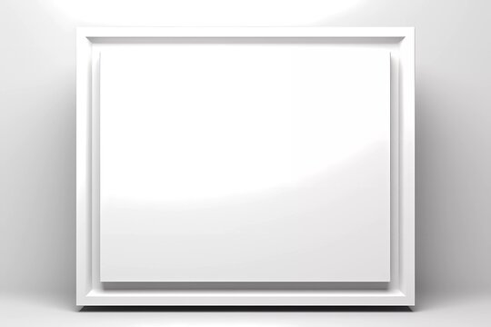 A white framed picture with a white background