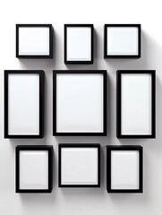 A white framed picture with a white background