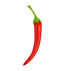 Pod of hot, burning chili pepper. Ripe vegetables. Vector graphics