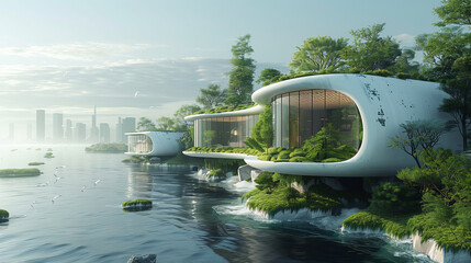 Futuristic sustainable greenenergy city