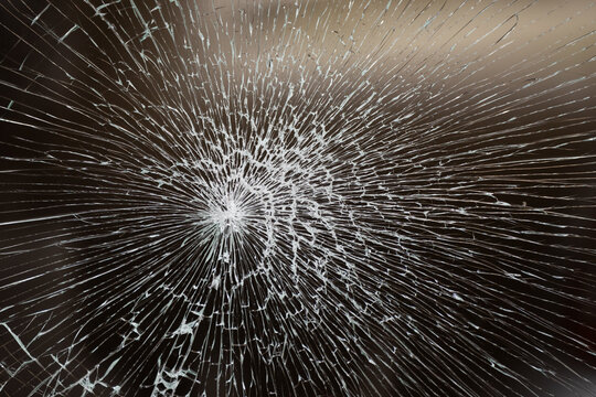 The broken glass window the shop