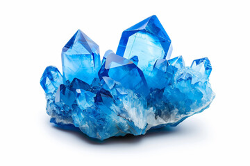 Blue cristal on white background