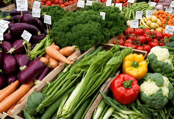 vegetables on stall